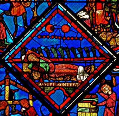 Finestra w24 raffigurante i sogni di Giuseppe da French School