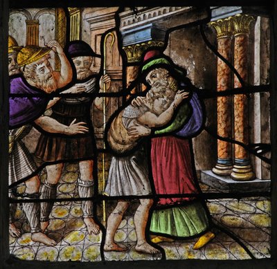 Finestra w25 raffigurante una scena della storia di Giuseppe da French School