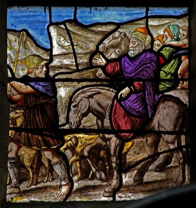 Finestra w25 raffigurante una scena della storia di Giuseppe da French School