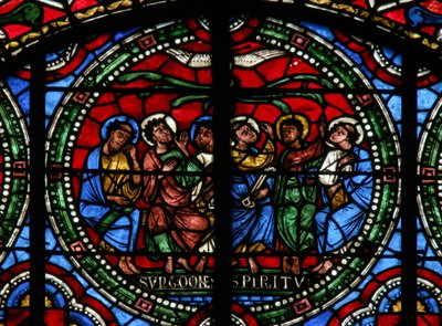 Finestra w2 che raffigura la Pentecoste (moderna) da French School