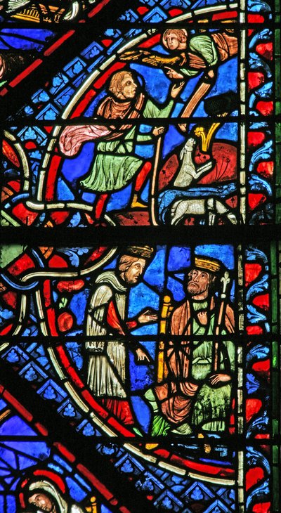 Finestra w2 raffigurante i Magi con Erode; Annunciazione ai Pastori da French School