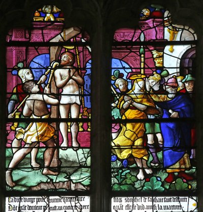 Finestra w2 raffigurante la morte di San Caprais da French School