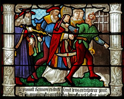 Finestra w31 raffigurante una scena della vita di San Dionigi: la sua prigionia da French School