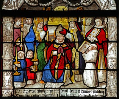 Finestra w31 raffigurante una scena della vita di San Dionigi: è ordinato vescovo da French School