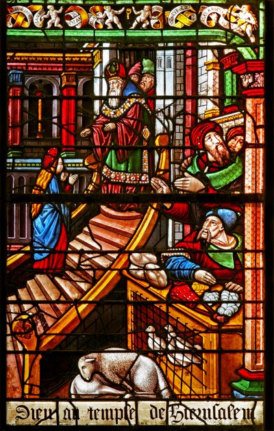 Scena dalla vita della Vergine Maria: la sua presentazione al Tempio da French School
