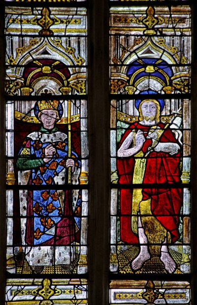 Finestra w3 raffigurante San Giovanni Battista e San Luigi da French School