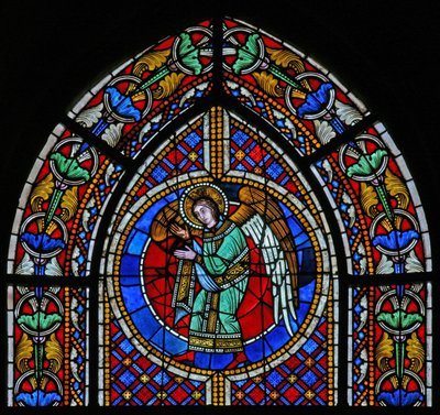 Finestra w3 raffigurante un angelo da French School