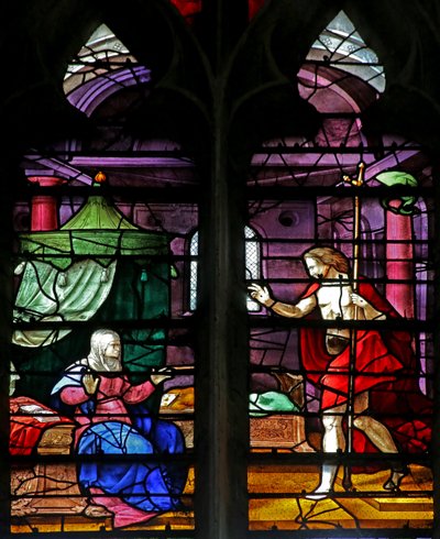 Finestra w4 raffigurante Cristo appare a sua madre da French School