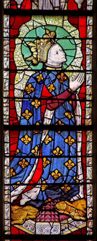 Finestra w4 raffigurante San Luigi da French School