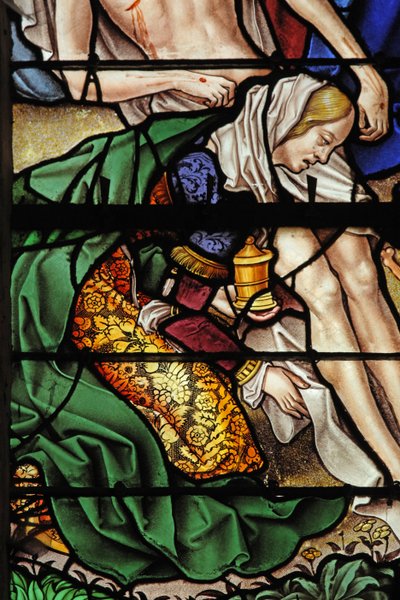 Finestra w4 raffigurante una scena della vita di Santa Maria Maddalena - la santa alla Discesa dalla Croce da French School