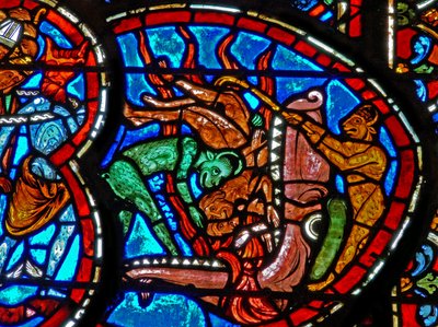 Finestra w4 raffigurante il Giudizio Universale: la Bocca dell