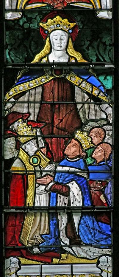 Vergine Maria come Protettore, Papa Paolo II e Re Luigi XI da French School