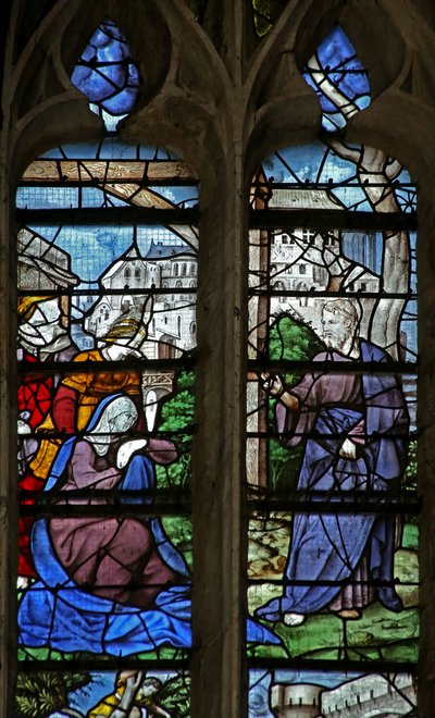 Finestra w5 raffigurante Cristo saluta sua madre da French School