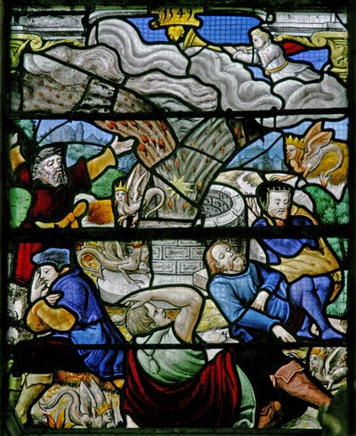 Scene dal Libro della Rivelazione di San Giovanni: una stella cade sulla terra: 5° angelo da French School