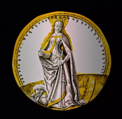Finestra w66 raffigurante Santa Caterina da French School