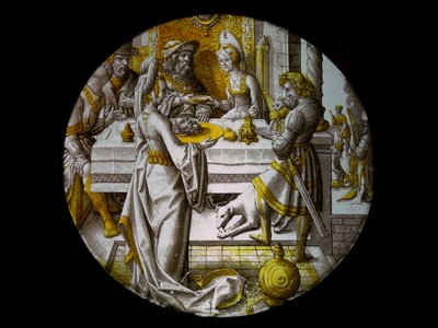 Finestra w67 raffigurante Salomè con la testa del Battista da French School