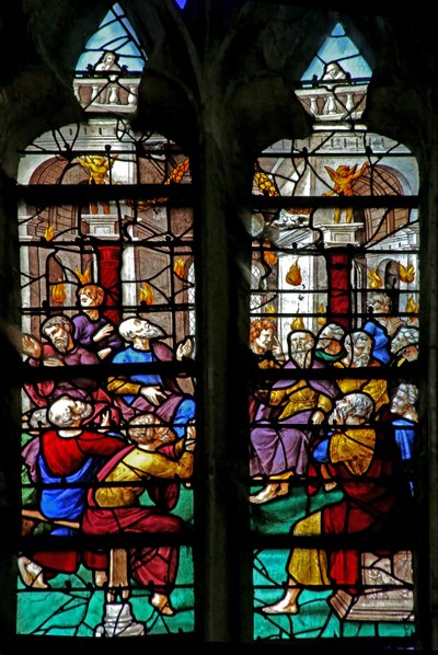 Finestra w6 raffigurante la Pentecoste da French School