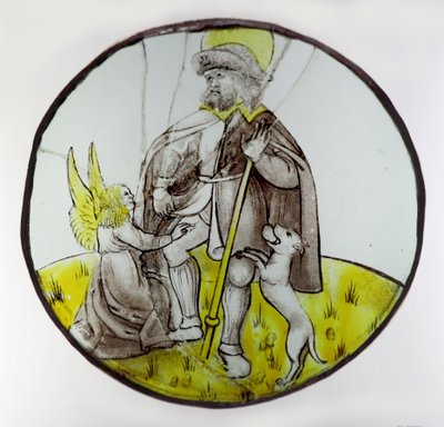 Vetrata w74 raffigurante San Rocco da French School