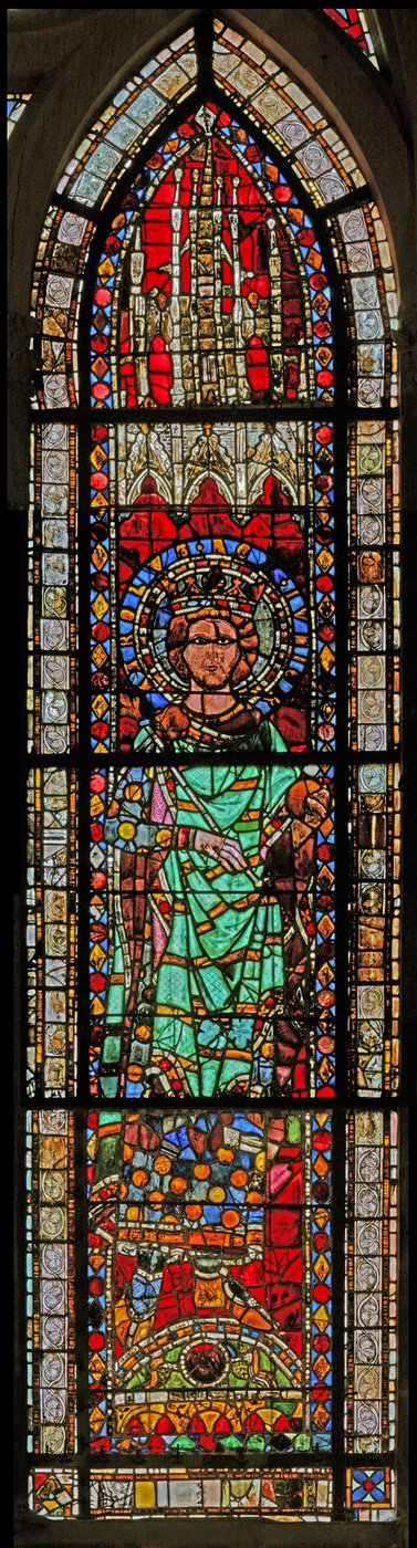 Finestra w7 raffigurante Carlo (il Grosso) da French School