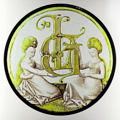 Vetrata w80 raffigurante il Monogramma di Laurent Gyrard da French School