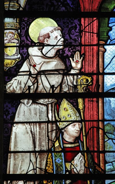 Finestra w9 raffigurante San Francesco e un donatore da French School