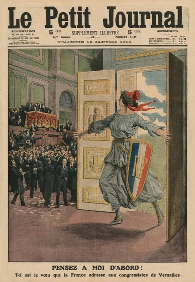 Desiderio della Repubblica Francese al Congresso di Versailles, Pensa prima a me, illustrazione di copertina da 