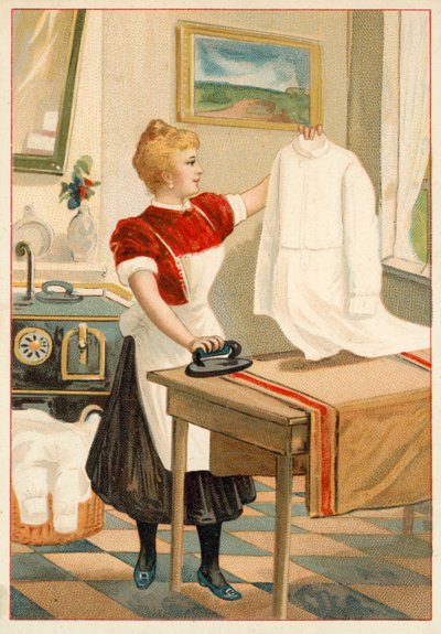 Donna che stira da French School