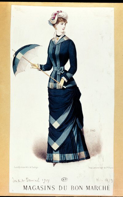 Donna con ombrello, da Le Bon Marché, 1879 da French School