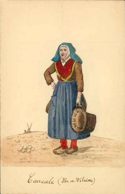 Costume femminile di Cancale, Ille-et-Vilaine da French School