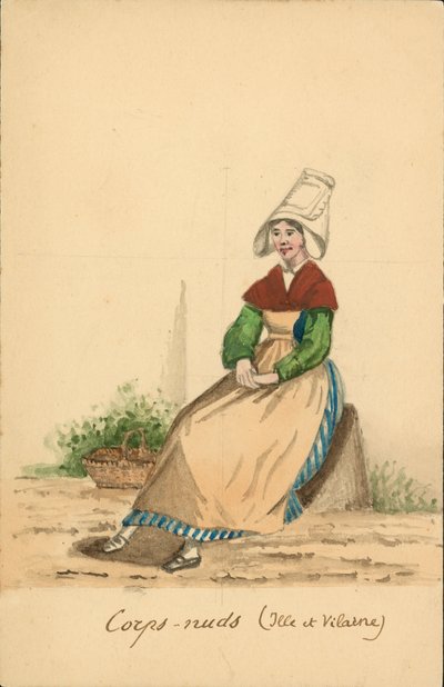Costume femminile di Corps-Nuds, Ille-et-Vilaine da French School