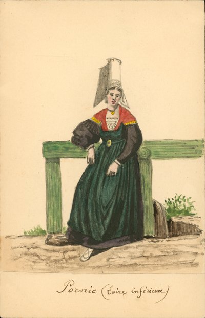 Costume femminile di Pornic, Loire-Inferieure da French School