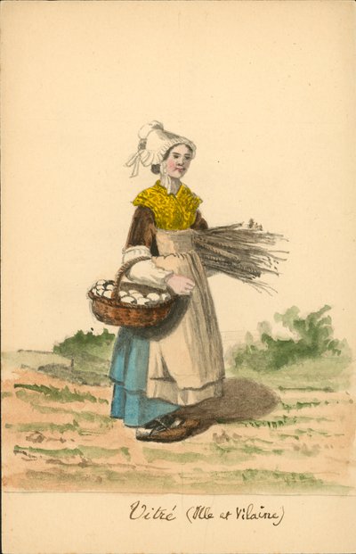 Costume femminile di Vitré, Ille-et-Vilaine da French School