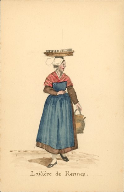 Costume femminile di una lattaia di Rennes da French School