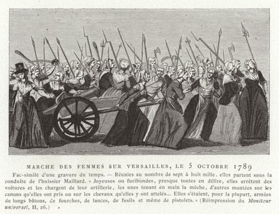 Marcia delle donne su Versailles, Rivoluzione Francese, 5 ottobre 1789 da French School