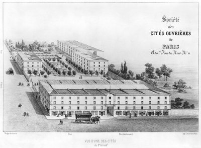 Quartiere operaio, 58 rue Rochechouart, Parigi, c.1870 da French School