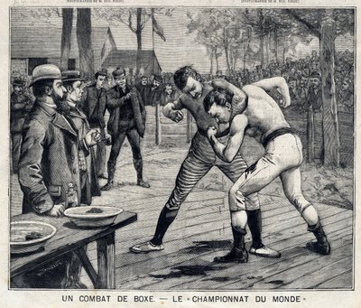 Campionato mondiale: incontro di boxe tra Jim Corbett e Bob Fitzsimmons a Carson, Nevada, Stati Uniti: In 