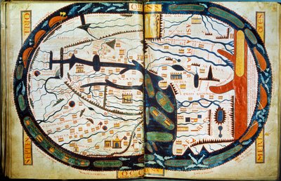 Mappa del mondo di Saint Sever. Miniatura tratta dai commentari di 