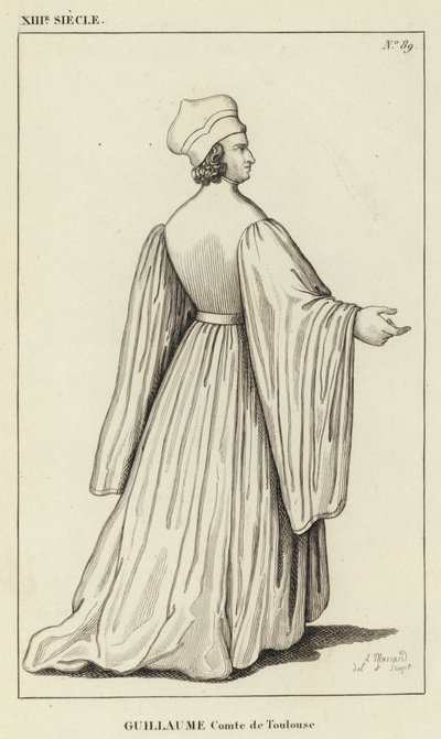 XIII secolo, Guglielmo, conte di Tolosa (incisione) da French School