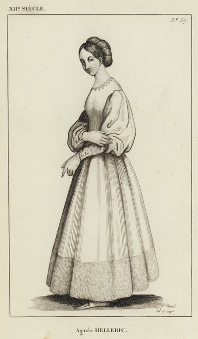 XII Secolo, Agnese Hellebic (incisione) da French School
