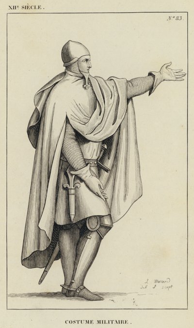 XII secolo, costume militare da French School