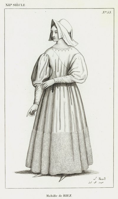 XII secolo, Mabille de Riez (incisione) da French School