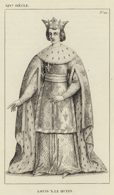 XIV Secolo, Luigi X il Testardo (incisione) da French School