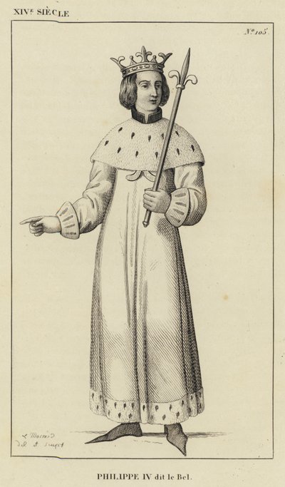 XIV secolo, Filippo IV detto il Bello (incisione) da French School
