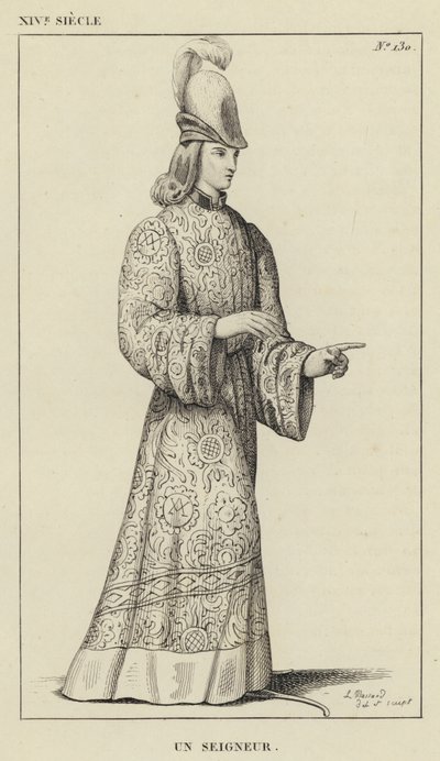 XIV secolo, Un Signore (incisione) da French School