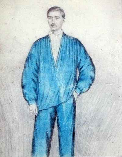 Giovane operaio in tuta da French School