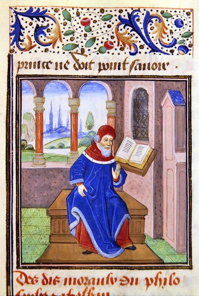 Zaqaquin, da Histoire des Philosophes, fine XV secolo da French School
