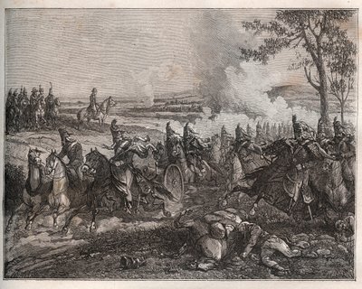 Battaglia di Castiglione: nella sua campagna italiana, Napoleone sconfigge gli austriaci sotto Wurmser, costringendoli a ritirarsi a Mantova. 5 agosto 1796 - Nuova Enciclopedia Nazionale di Maurice La Charest - 1870 da French School