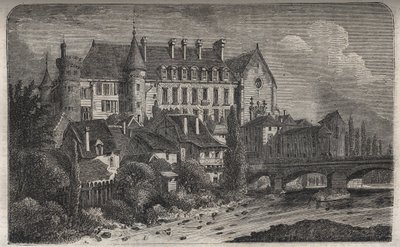 Castello di La Palice comune di Lapalisse, nel dipartimento di Allier - incisione in 