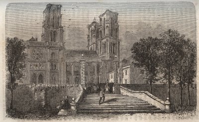 Cattedrale Notre-Dame di Laon (1150-1180), Aisne - incisione in "Histoire de France" di Victor Duruy (1811-1894) - 1882 da French School