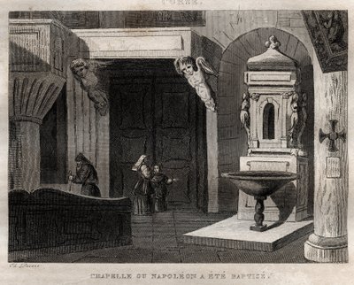 Cappella dove Napoleone fu battezzato - incisione da 